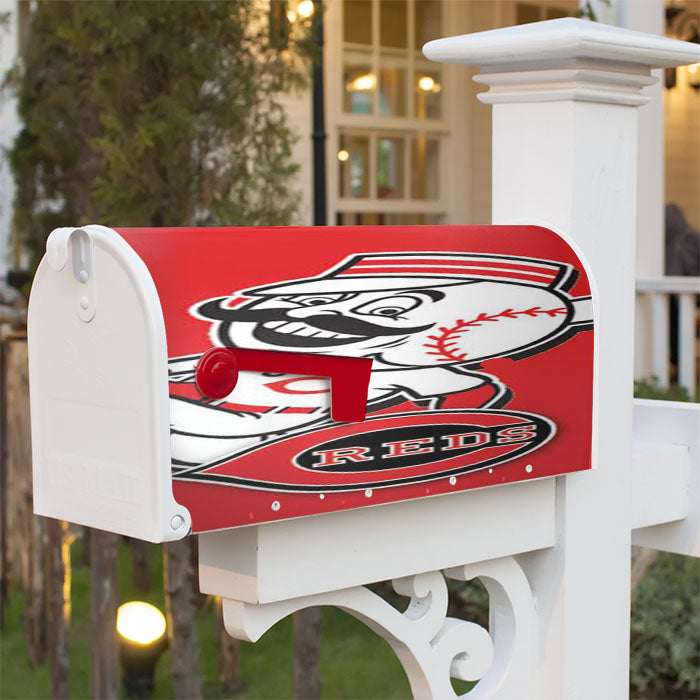 Cincinnati Reds Mustache Guy Red Magnetic Mailbox Cover 18" X 21" Outdoor Decor