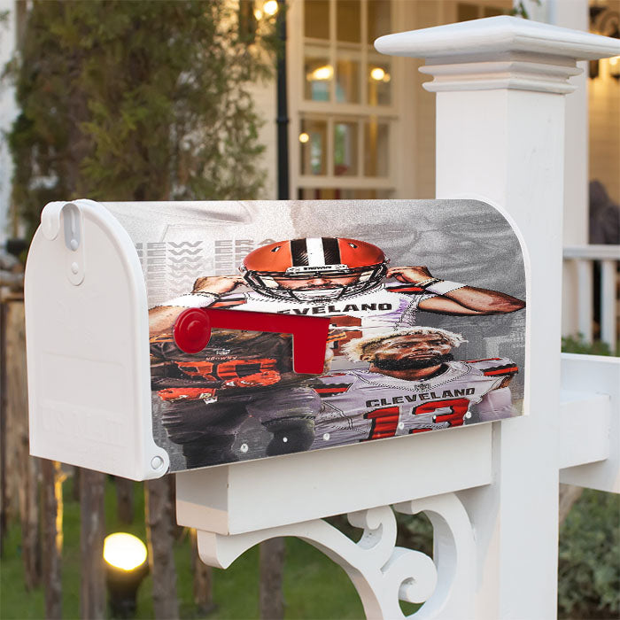 Cleveland Brown Odell Beckham Jr Magnetic Mailbox Cover 18" X 21" Outdoor Decor
