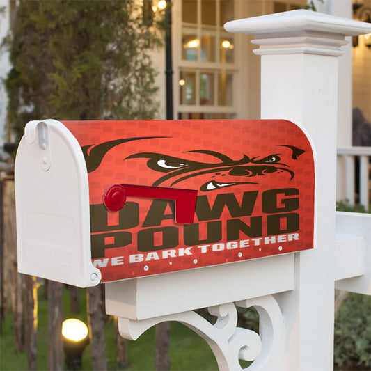 Cleveland Browns Dawg Pound Bark Together Magnetic Mailbox Cover 18" X 21" Outdoor Decor