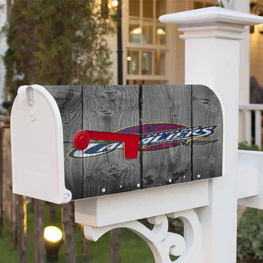 Cleveland Cavaliers Nba Logo Dark Wood Wallpaper Magnetic Mailbox Cover 18" X 21" Outdoor Decor