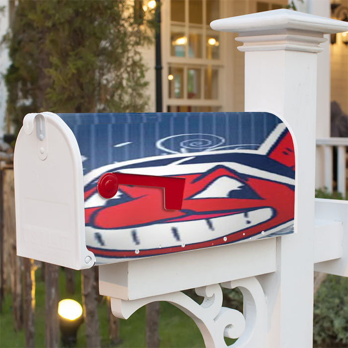 Cleveland Indians Pinstripes Magnetic Mailbox Cover 18" X 21" Outdoor Decor