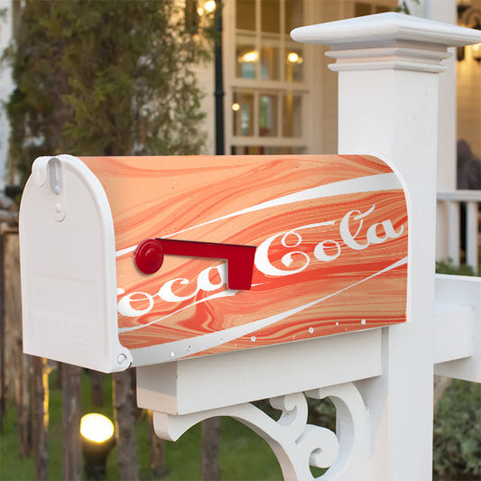 Coca-Cola Marble Pink Magnetic Mailbox Cover 18" X 21" Outdoor Decor