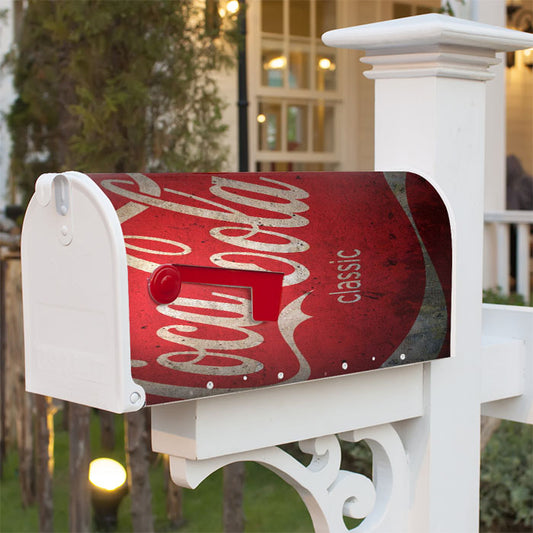 Coca Cola Classic Vintage Logo Red Magnetic Mailbox Cover 18" X 21" Outdoor Decor