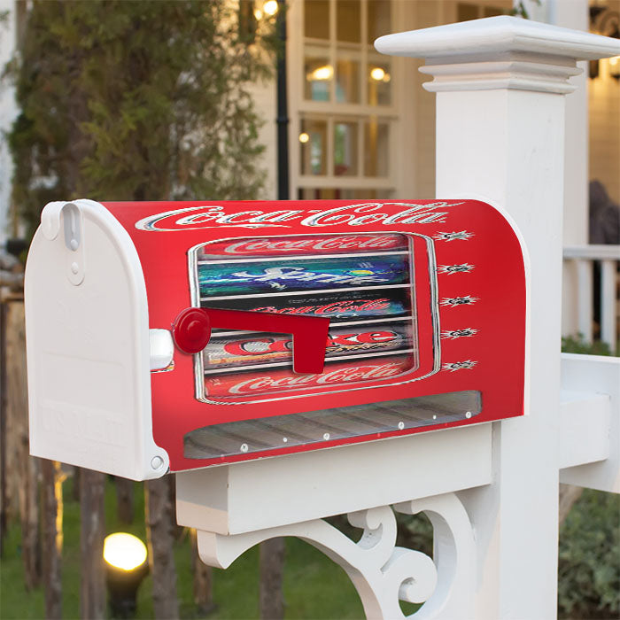 Coca Cola Ice Cold Vending Machine Magnetic Mailbox Cover 18" X 21" Outdoor Decor
