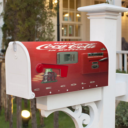 Coca Cola In Bottles Ice Cold Vending Machine Magnetic Mailbox Cover 18" X 21" Outdoor Decor