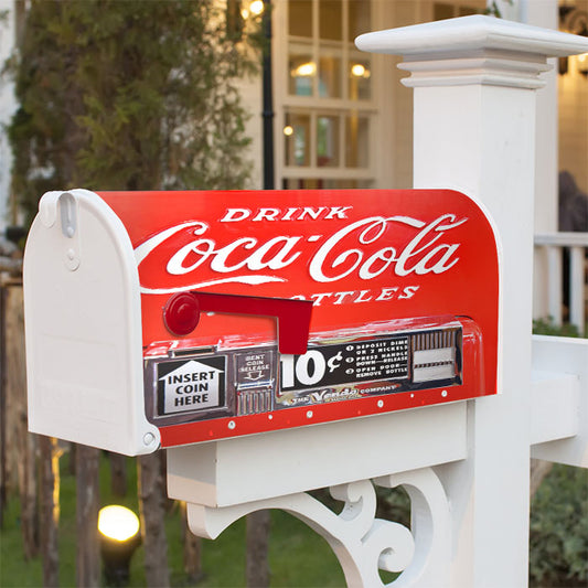 Coca Cola Pop Bottle Dispensing Machine Magnetic Mailbox Cover 18" X 21" Outdoor Decor