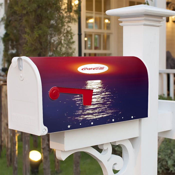 Coca Cola Sunset Reflection Magnetic Mailbox Cover 18" X 21" Outdoor Decor