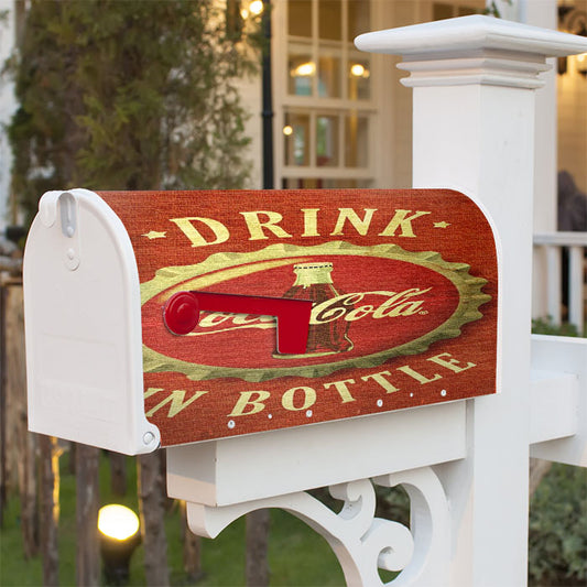 Coca Cola Vintage Magnetic Mailbox Cover 18" X 21" Outdoor Decor