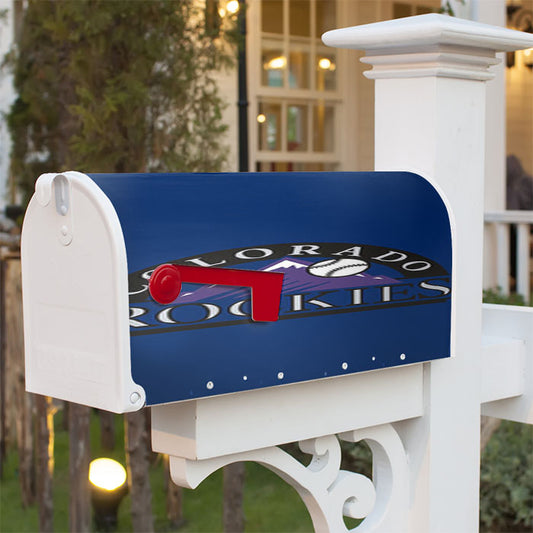 Colorado Rockies Baseball Logo Blue Magnetic Mailbox Cover 18" X 21" Outdoor Decor