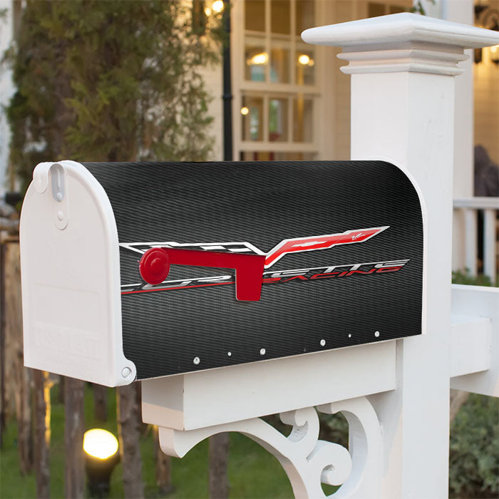 Corvette Chevy Racing Carbon Logo Magnetic Mailbox Cover 18" X 21" Outdoor Decor