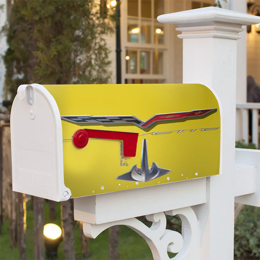 Corvette Stingray C7 Yellow Magnetic Mailbox Cover 18" X 21" Outdoor Decor