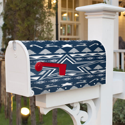 Dallas Cowboys Christmas Sweater Magnetic Mailbox Cover 18" X 21" Outdoor Decor