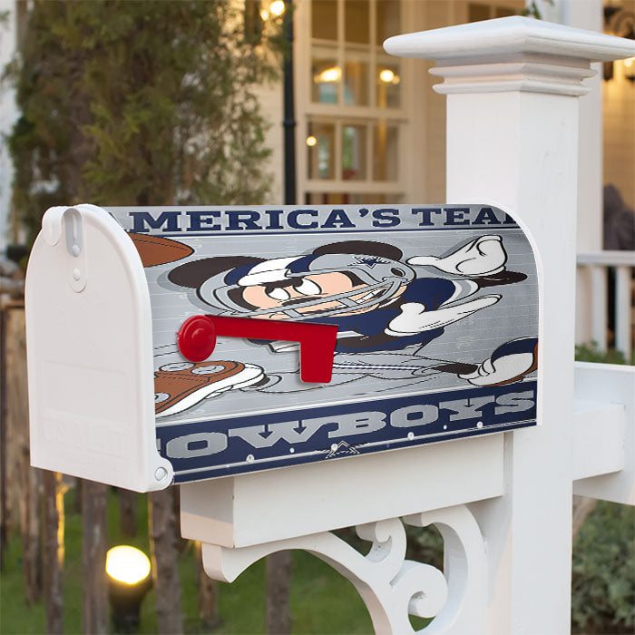Dallas Cowboys Giants Disney Mickey Mouse Nfl Magnetic Mailbox Cover 18" X 21" Outdoor Decor