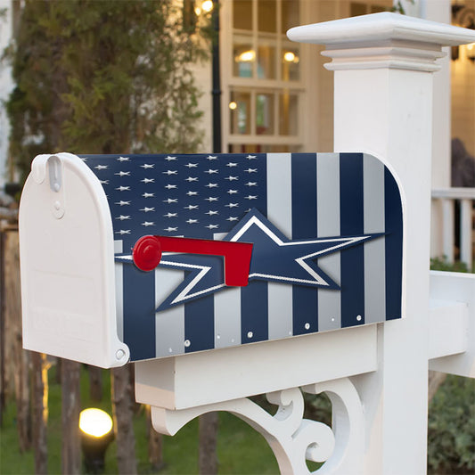 Dallas Cowboys Logo Flag Magnetic Mailbox Cover 18" X 21" Outdoor Decor
