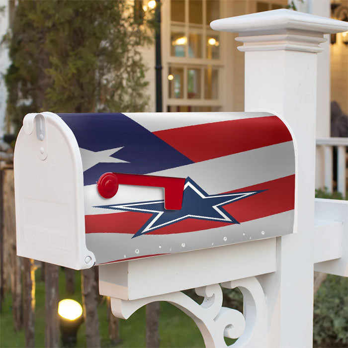 Dallas Cowboys X United State Flag Magnetic Mailbox Cover 18" X 21" Outdoor Decor