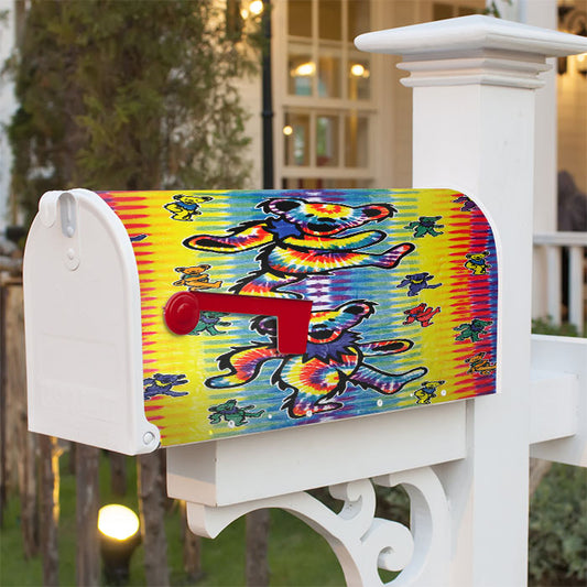 Dancing Bears Grateful Dead Colorfull Magnetic Mailbox Cover 18" X 21" Outdoor Decor