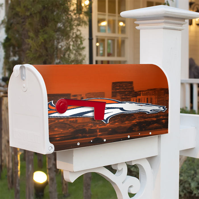 Denver Broncos Emblem Magnetic Mailbox Cover 18" X 21" Outdoor Decor