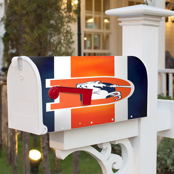 Denver Broncos Flag Houses Magnetic Mailbox Cover 18" X 21" Outdoor Decor