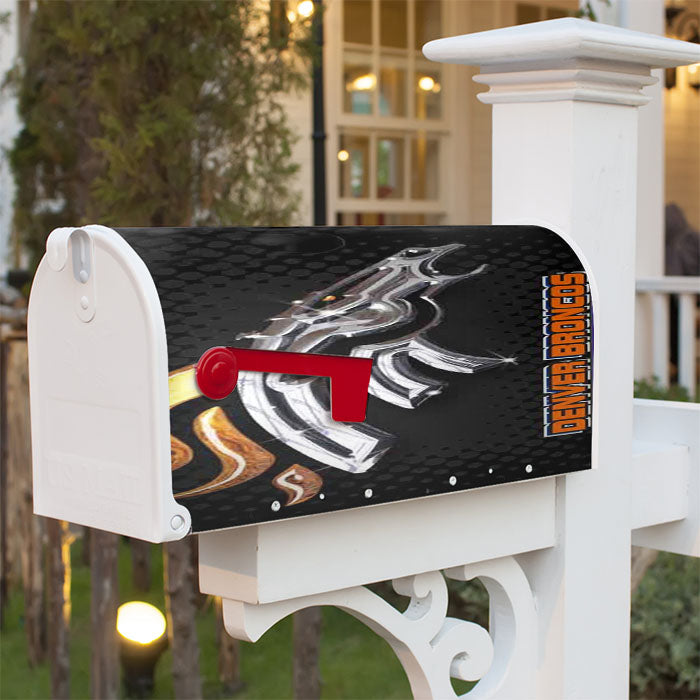 Denver Broncos Football Team Nfl Magnetic Mailbox Cover 18" X 21" Outdoor Decor