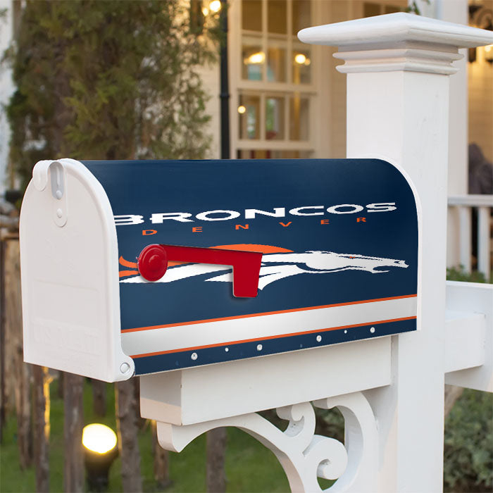 Denver Broncos Logo Wallpaper Magnetic Mailbox Cover 18" X 21" Outdoor Decor