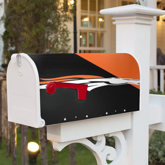 Denver Broncos Orange And Black Angles Magnetic Mailbox Cover 18" X 21" Outdoor Decor