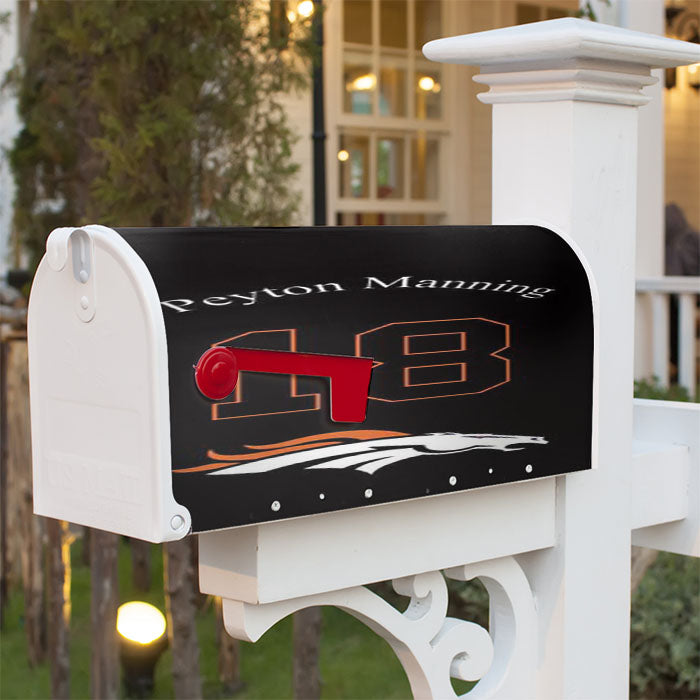 Denver Broncos P Manning Magnetic Mailbox Cover 18" X 21" Outdoor Decor