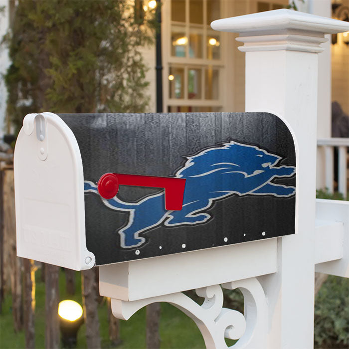 Detroit Lions Logo Magnetic Mailbox Cover 18" X 21" Outdoor Decor