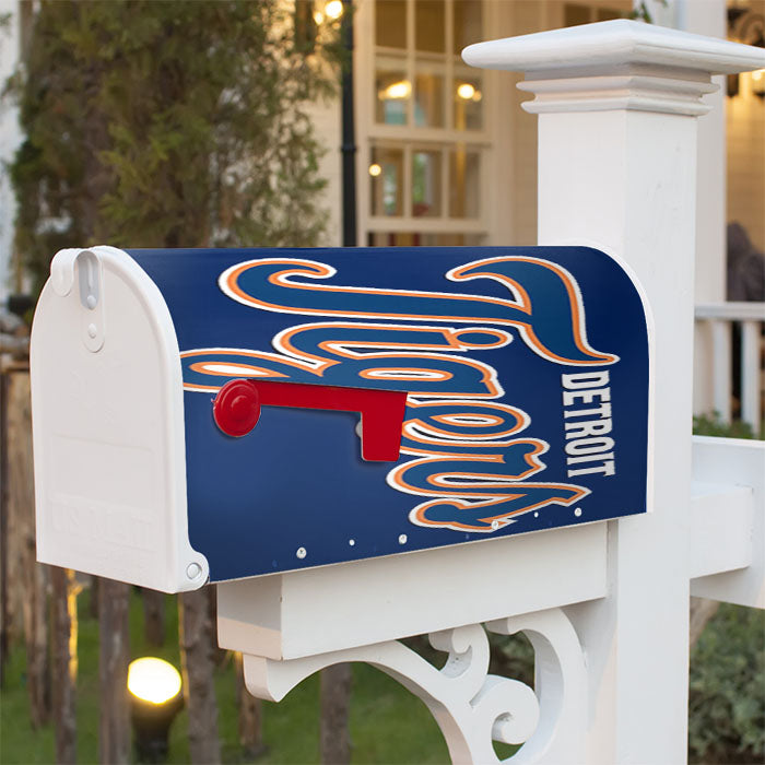 Detroit Tigers Font Magnetic Mailbox Cover 18" X 21" Outdoor Decor