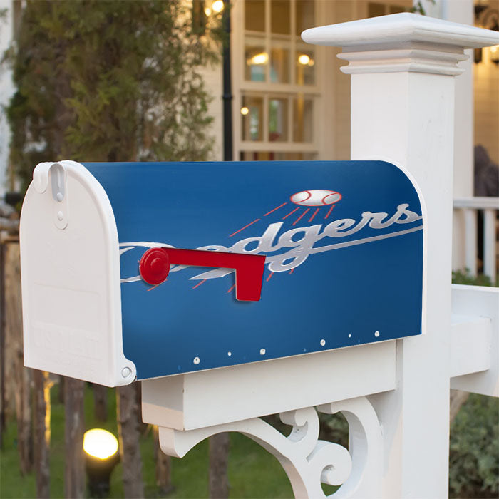 Dodgers Full Baseball League Logo Magnetic Mailbox Cover 18" X 21" Outdoor Decor