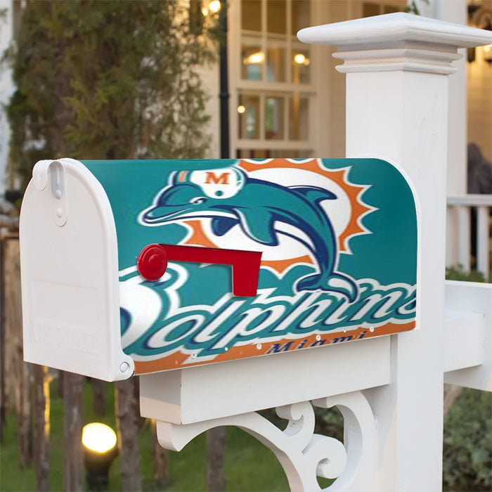 Dolphins Miami Magnetic Mailbox Cover 18" X 21" Outdoor Decor