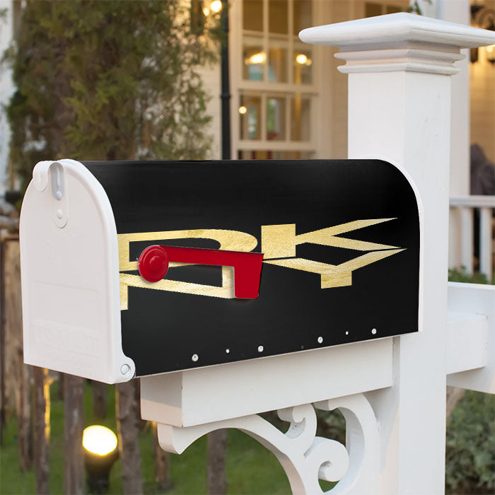 Donna Karan New York Dkny Gold Black Magnetic Mailbox Cover 18" X 21" Outdoor Decor