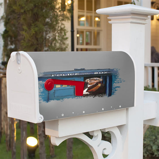 Dr Who X Back To Future Magnetic Mailbox Cover 18" X 21" Outdoor Decor