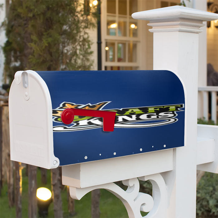 Draft King Baseball Logo Blue Magnetic Mailbox Cover 18" X 21" Outdoor Decor
