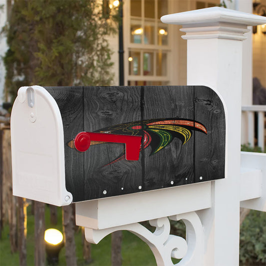 Eagle Chicago Blackhawks Logo Dark Wood Wallpaper Magnetic Mailbox Cover 18" X 21" Outdoor Decor