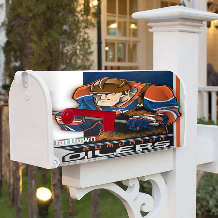 Edmonton Dilers Nhl Hockey Magnetic Mailbox Cover 18" X 21" Outdoor Decor
