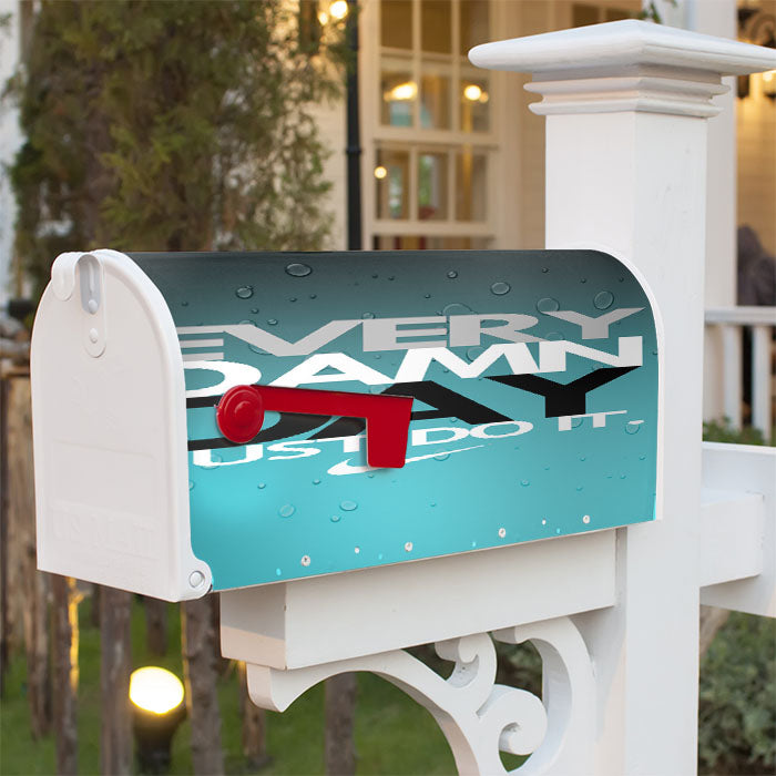 Every Damn Day Just Do It Nike Blue Magnetic Mailbox Cover 18" X 21" Outdoor Decor