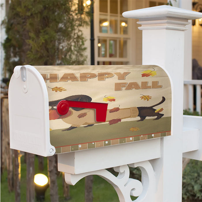 Fall Dachshund Magnetic Mailbox Cover 18" X 21" Outdoor Decor