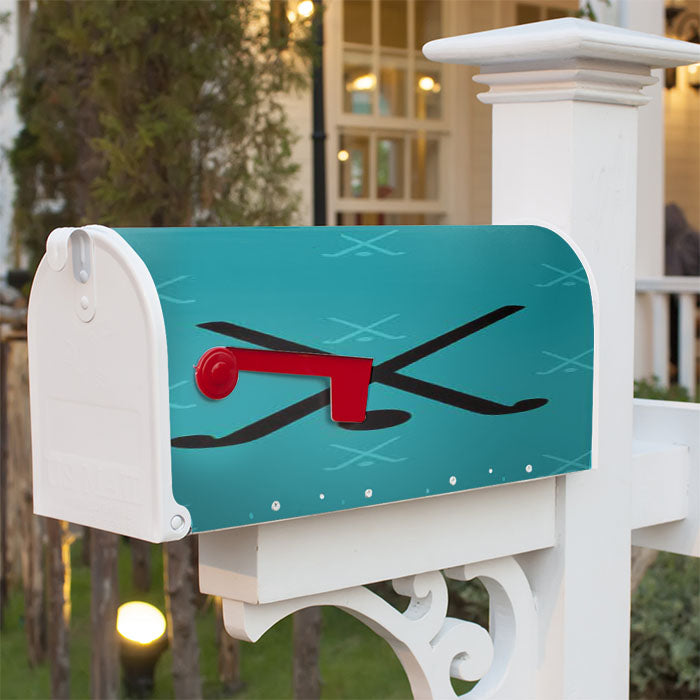 Field Hockey Symbol On Green Magnetic Mailbox Cover 18" X 21" Outdoor Decor