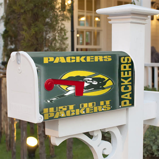 Gb Packers License Plate Collage Magnetic Mailbox Cover 18" X 21" Outdoor Decor
