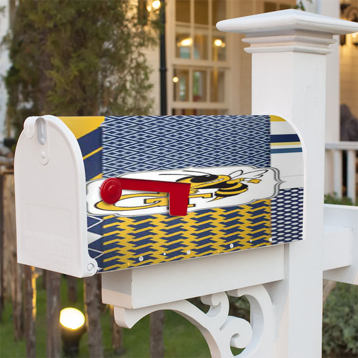 Georgia Tech Bkg Pattern Logo Magnetic Mailbox Cover 18" X 21" Outdoor Decor
