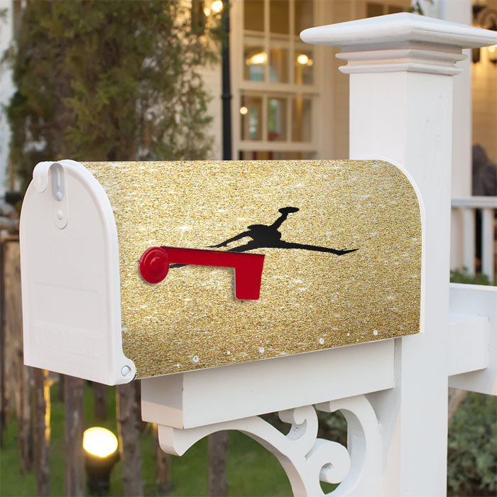 Gold Glitter Air Jordan Logo Magnetic Mailbox Cover 18" X 21" Outdoor Decor