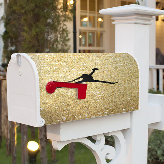 Gold Glitter Air Jordan Logo Magnetic Mailbox Cover 18" X 21" Outdoor Decor