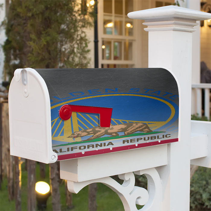 Golden State Warriors California Republic Magnetic Mailbox Cover 18" X 21" Outdoor Decor