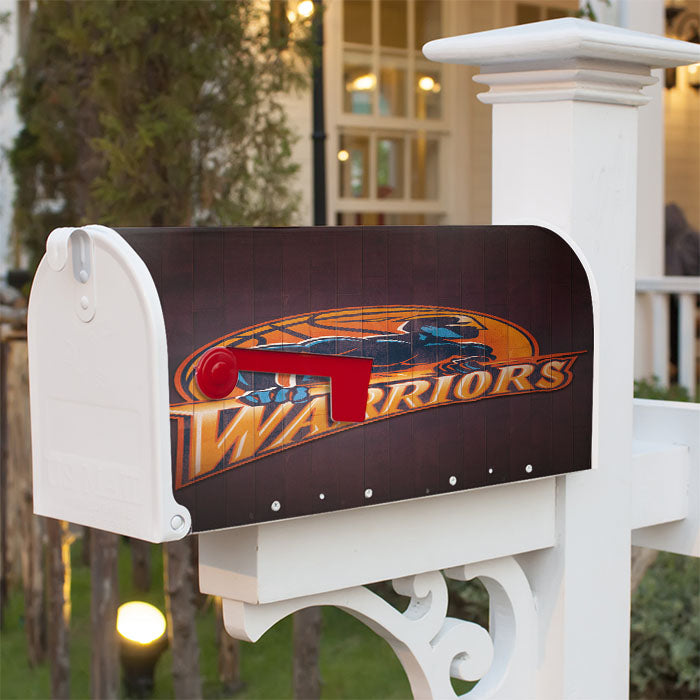 Golden State Warriors Hardwood Magnetic Mailbox Cover 18" X 21" Outdoor Decor