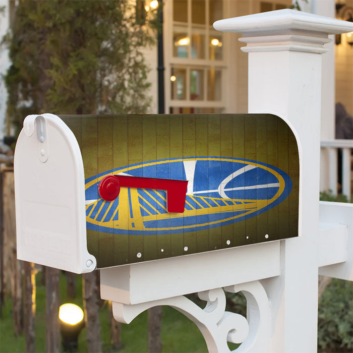 Golden State Warriors Harwood Magnetic Mailbox Cover 18" X 21" Outdoor Decor