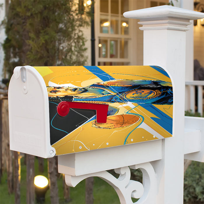 Golden States Warrior Art Stephen Curry 30 Magnetic Mailbox Cover 18" X 21" Outdoor Decor