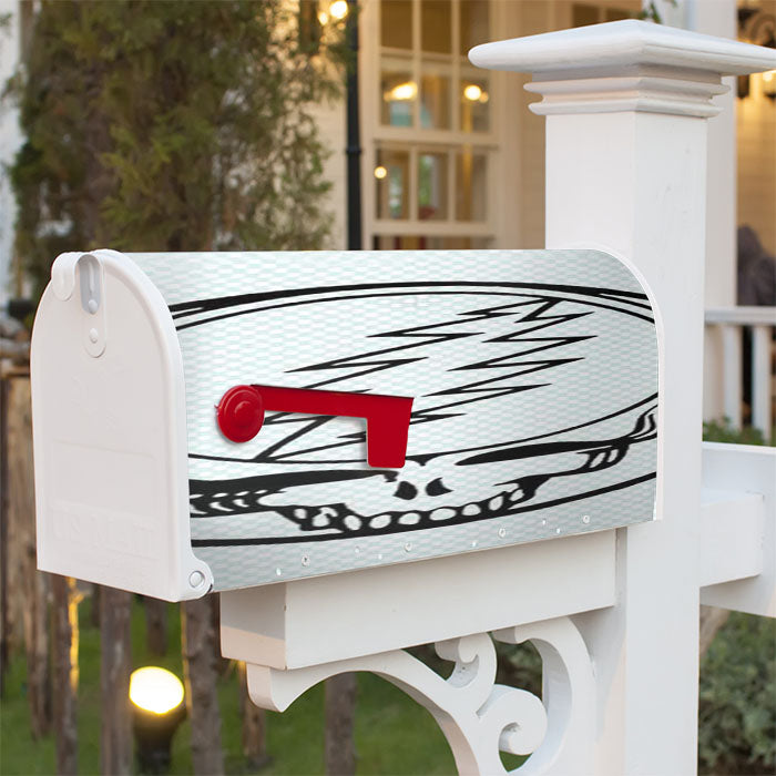 Grateful Dead Logo Outline Checkered Magnetic Mailbox Cover 18" X 21" Outdoor Decor
