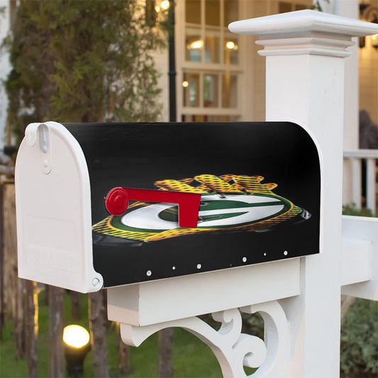 Green Bay Packer On Gloves Magnetic Mailbox Cover 18" X 21" Outdoor Decor