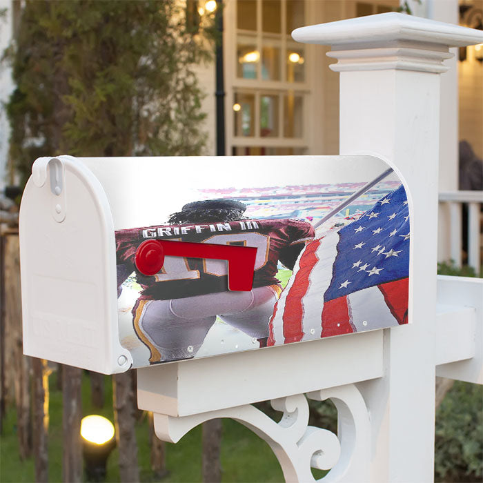 Griffin Iii Nfl Us Flag Magnetic Mailbox Cover 18" X 21" Outdoor Decor