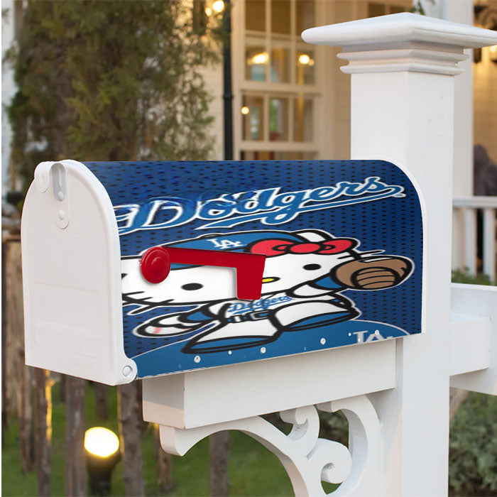 Hello Kitty La Dodgers Magnetic Mailbox Cover 18" X 21" Outdoor Decor